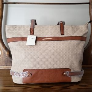 George Soft Faux Leather Zip Top Tote